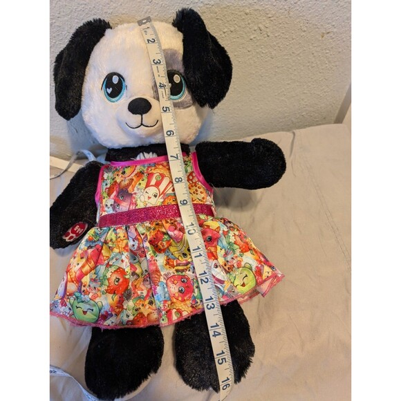 Build-A-Bear Panda Dog Plush 16" with Shopkins Dress Outfit 2017 Stuffed Animal - Picture 3 of 16